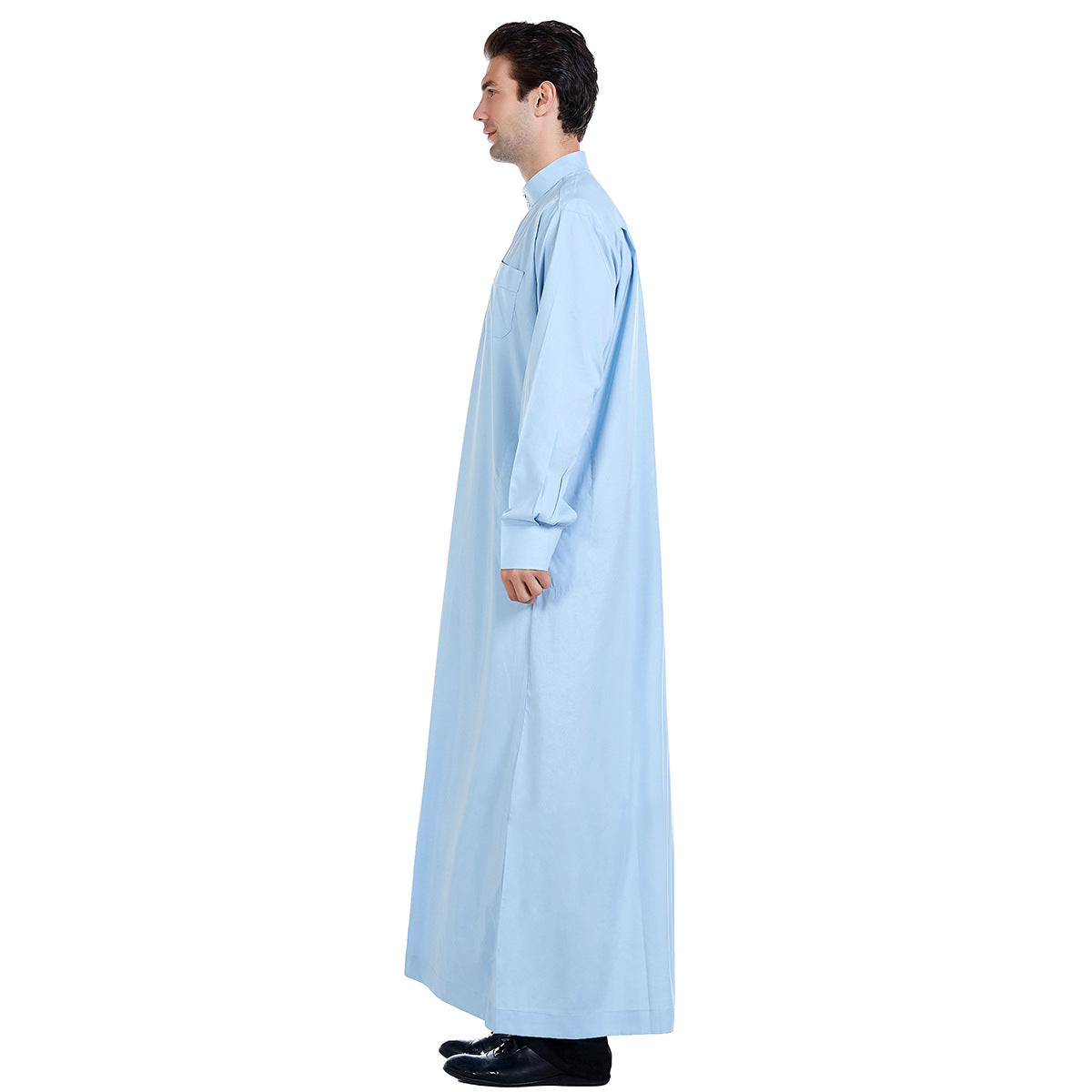 Men's Solid Color Stand-up Collar Thobe