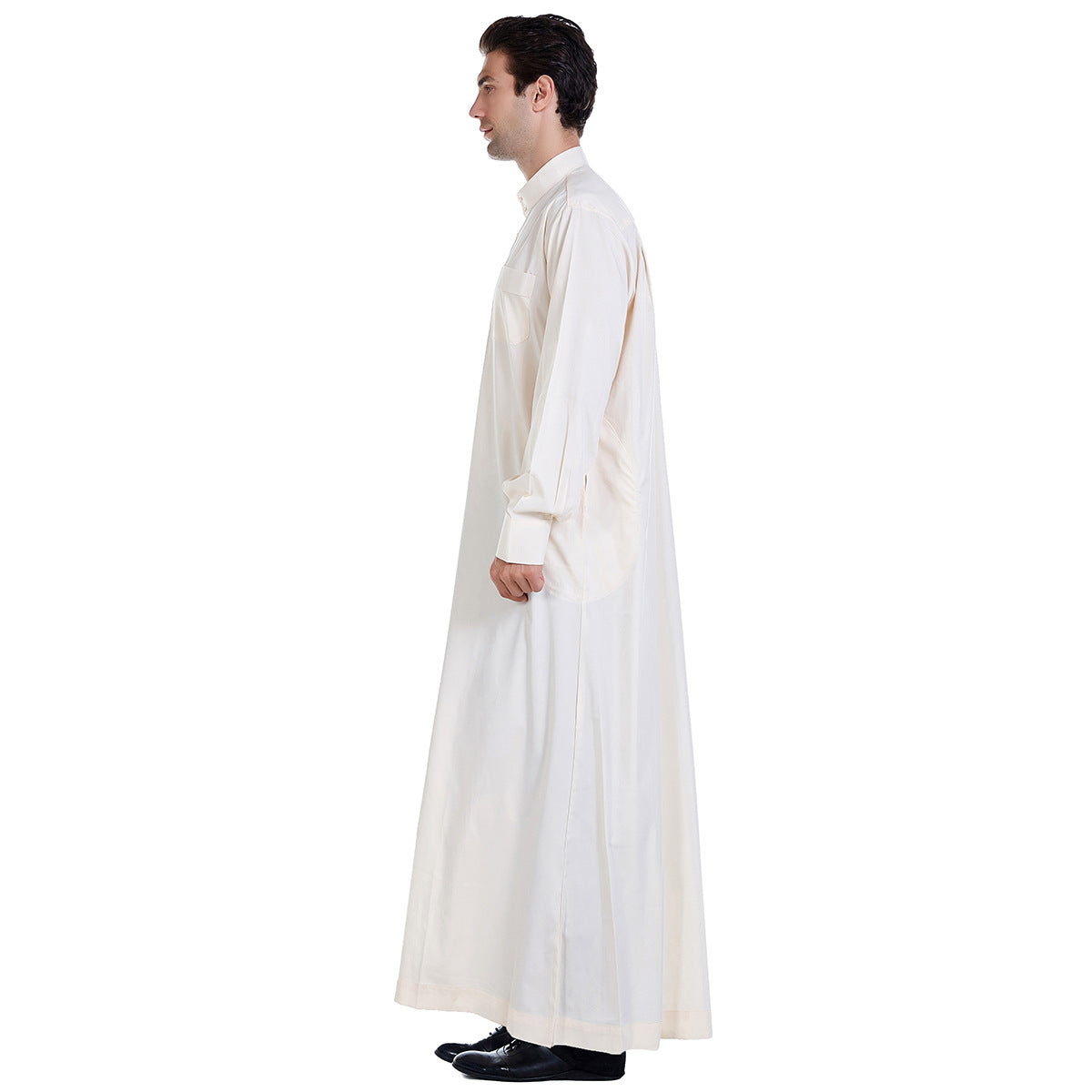 Men's Solid Color Stand-up Collar Thobe