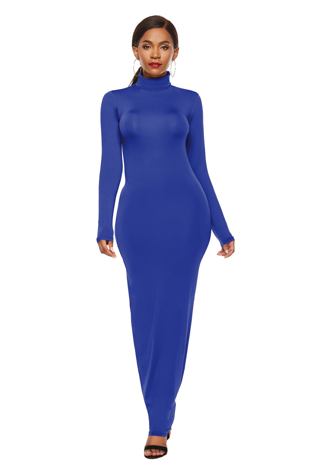 Women's Long Sleeve Stretch Slim Fit Turtleneck Dress – Abayaya