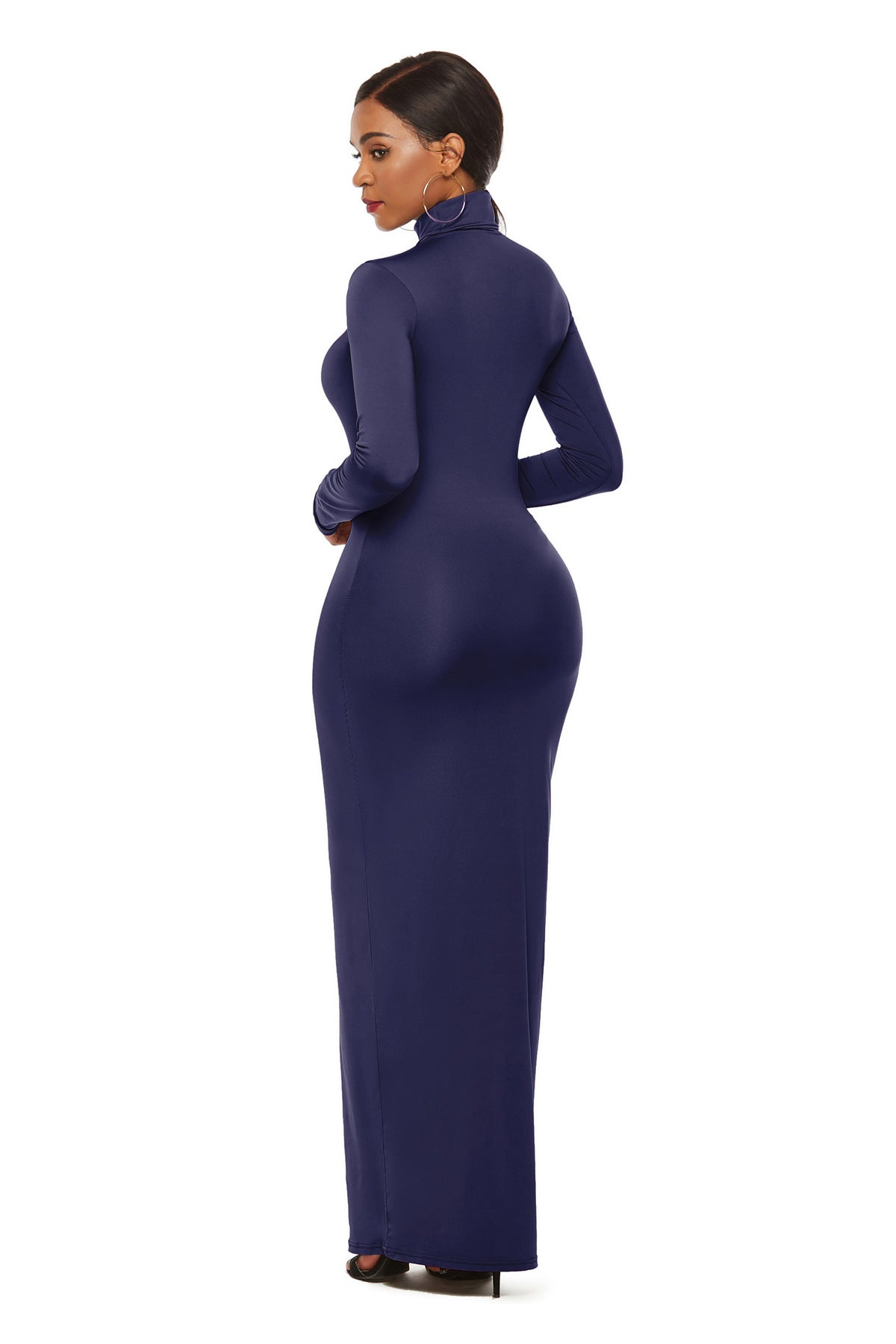 Women's Long Sleeve Stretch Slim Fit Turtleneck Dress