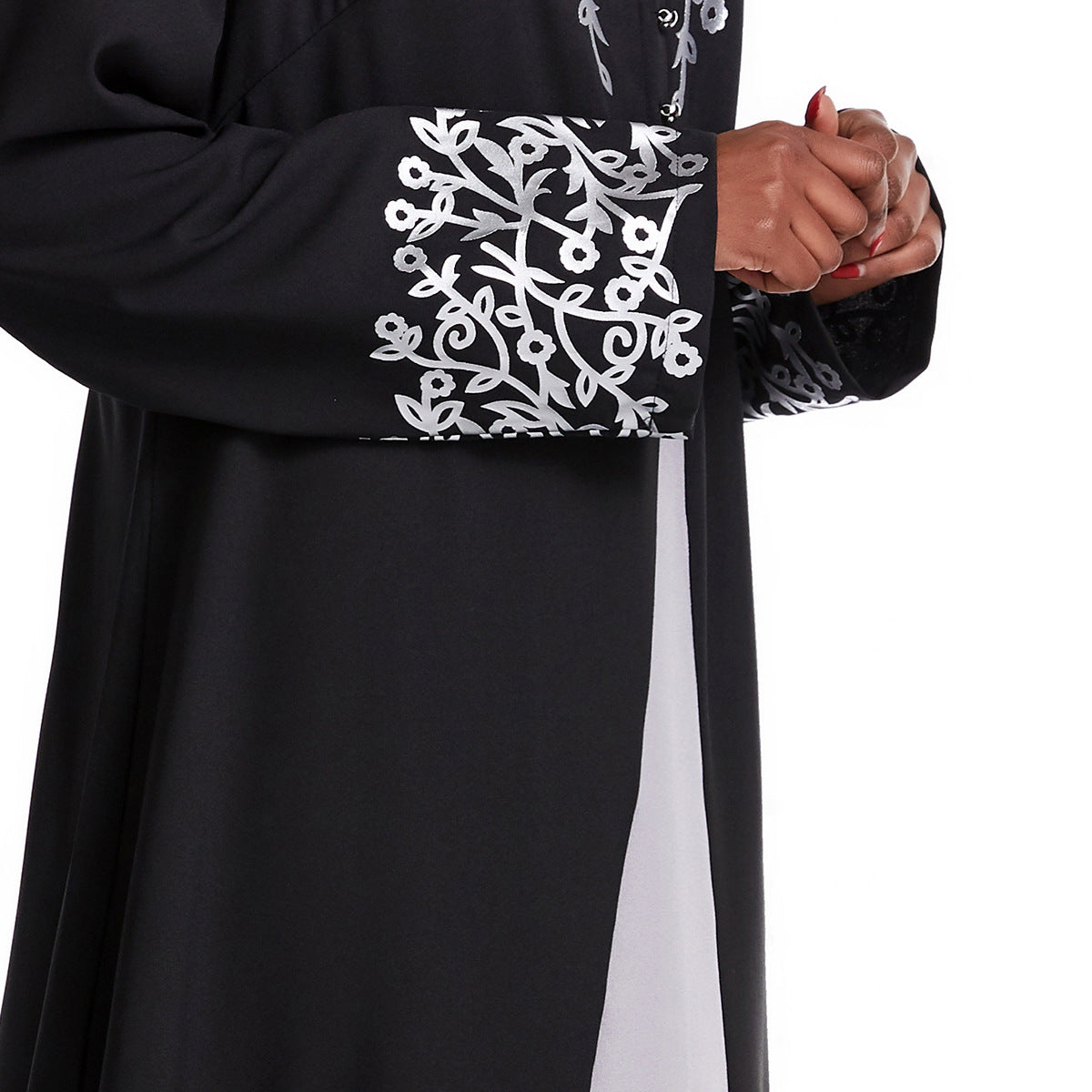 Women's Contrasting Button-down Crewneck Dress