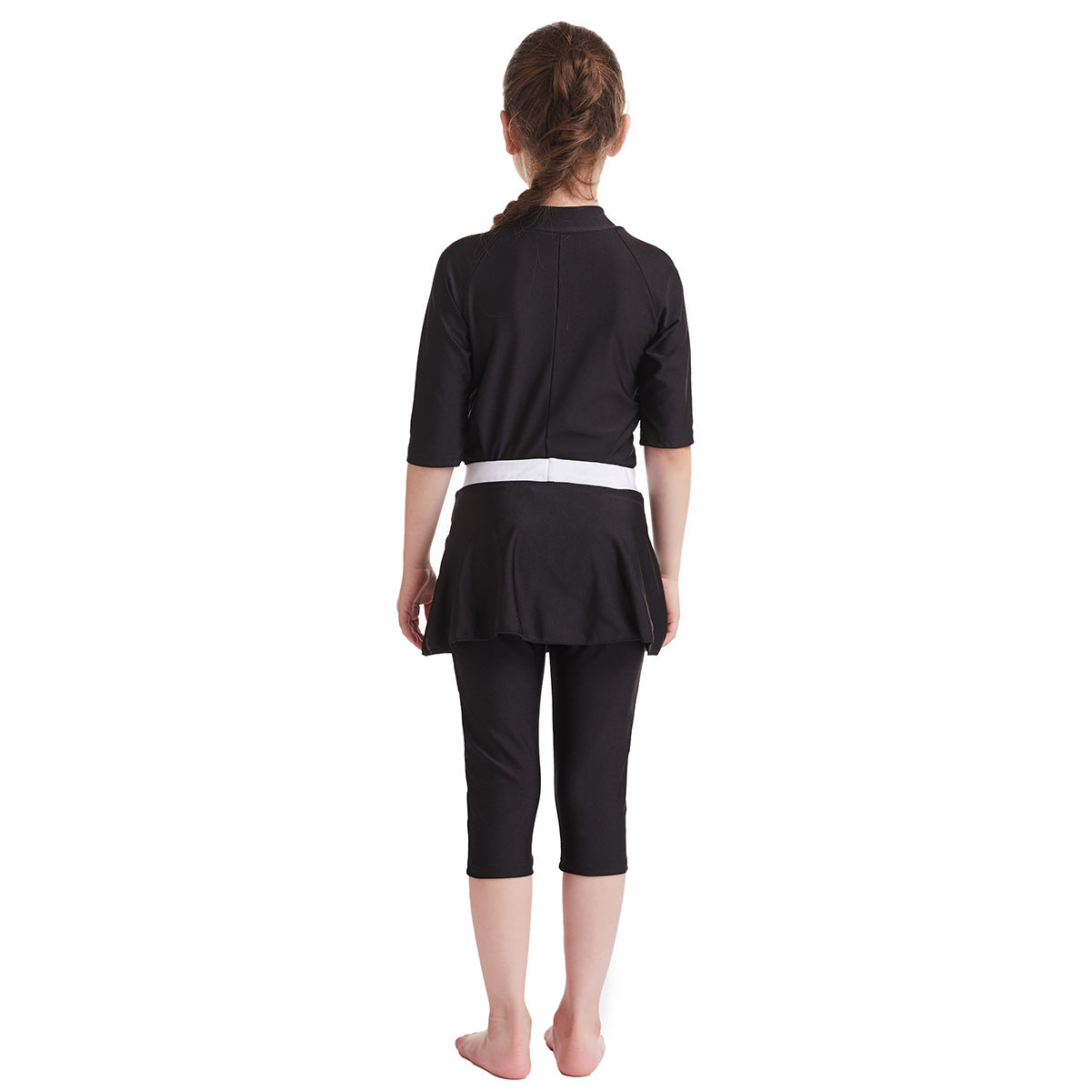 Kids Girls Three-piece Modest Swimsuit