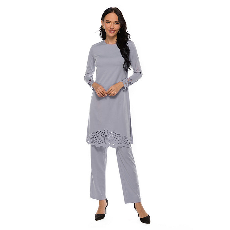 Women's Hollow Out Dress Two-piece Sets