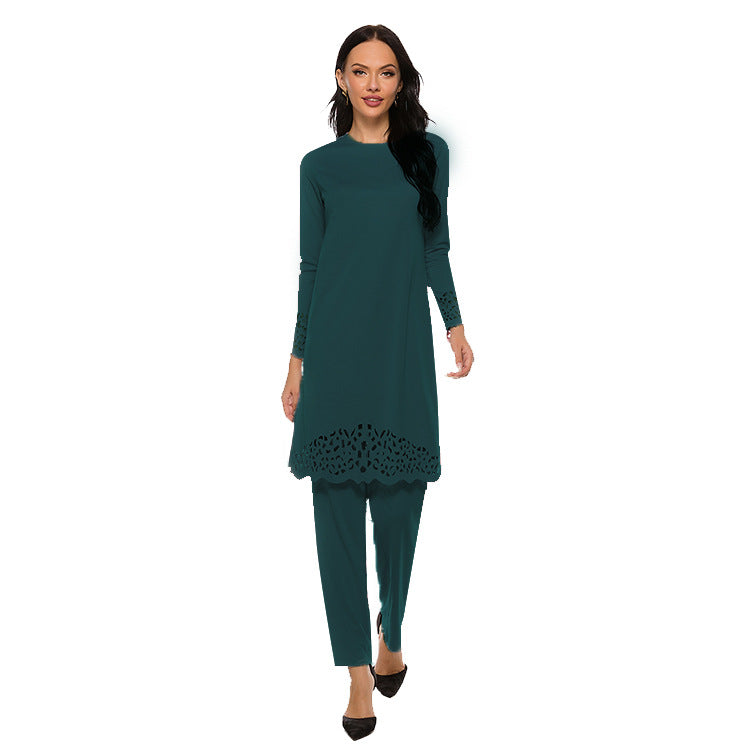 Women's Hollow Out Dress Two-piece Sets