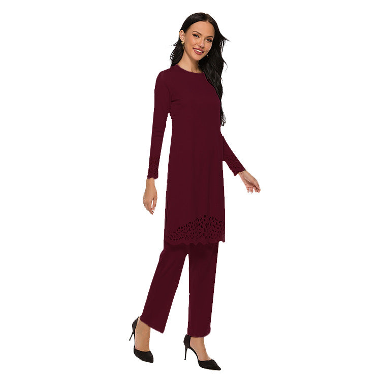 Women's Hollow Out Dress Two-piece Sets