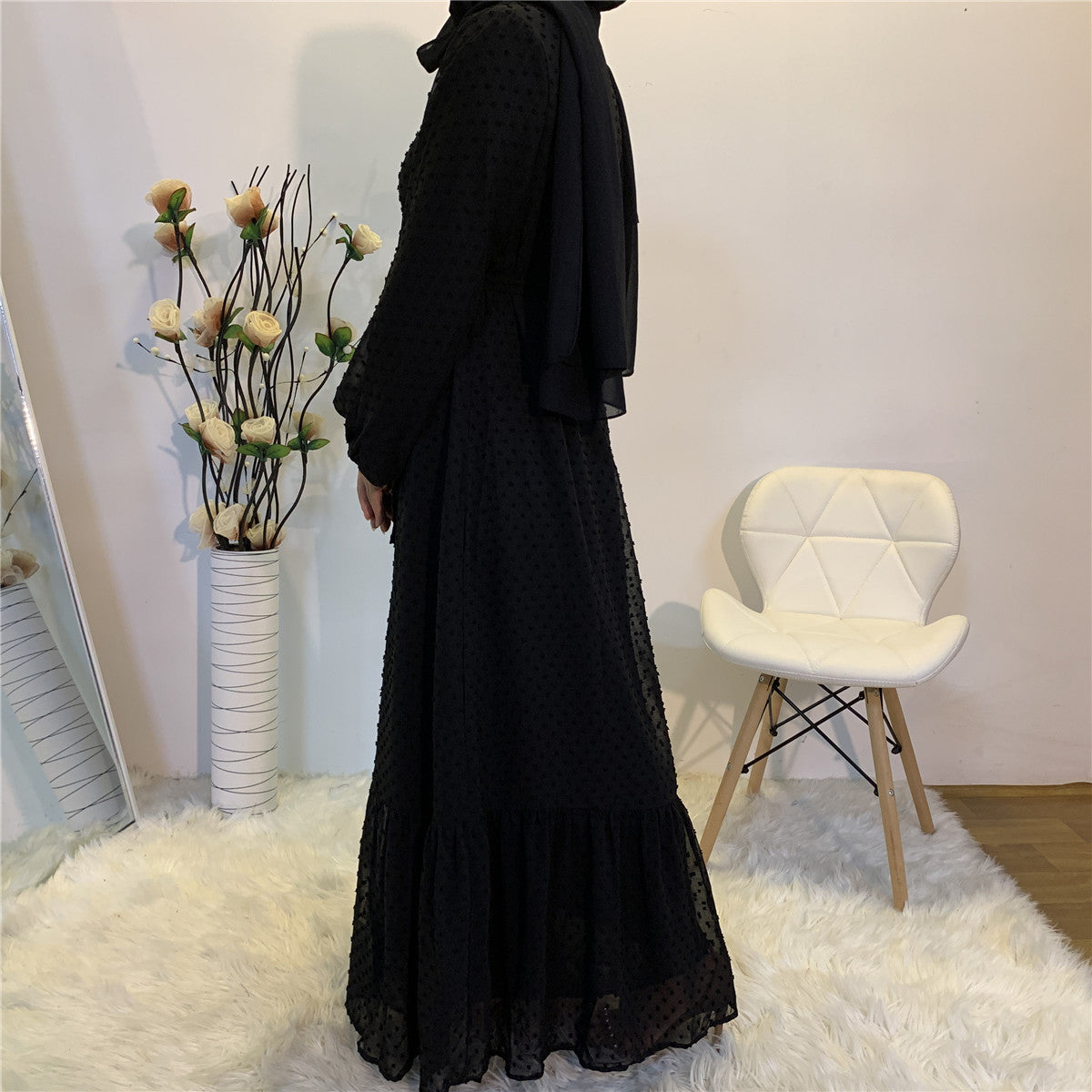 Women's Patchwork Long-sleeved Modest Dress