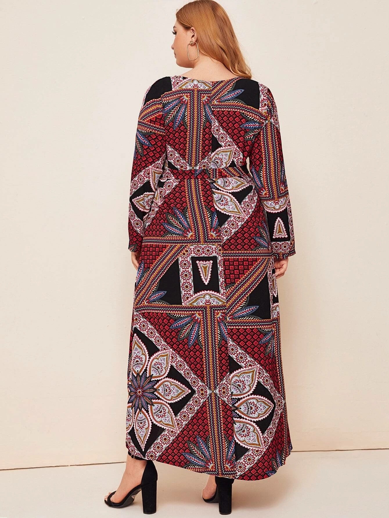 Women's Modest Loose Retro Long-sleeved Dress