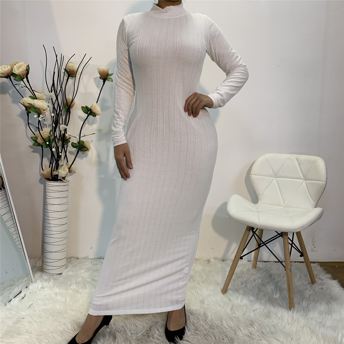 Bottom-based Stretch Shirt Simple Slim Dress