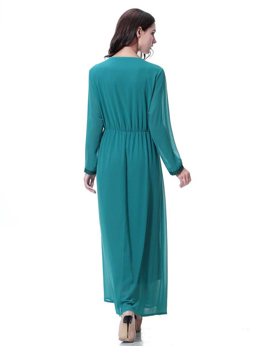 Women's Crewneck Chiffon Lace Dress