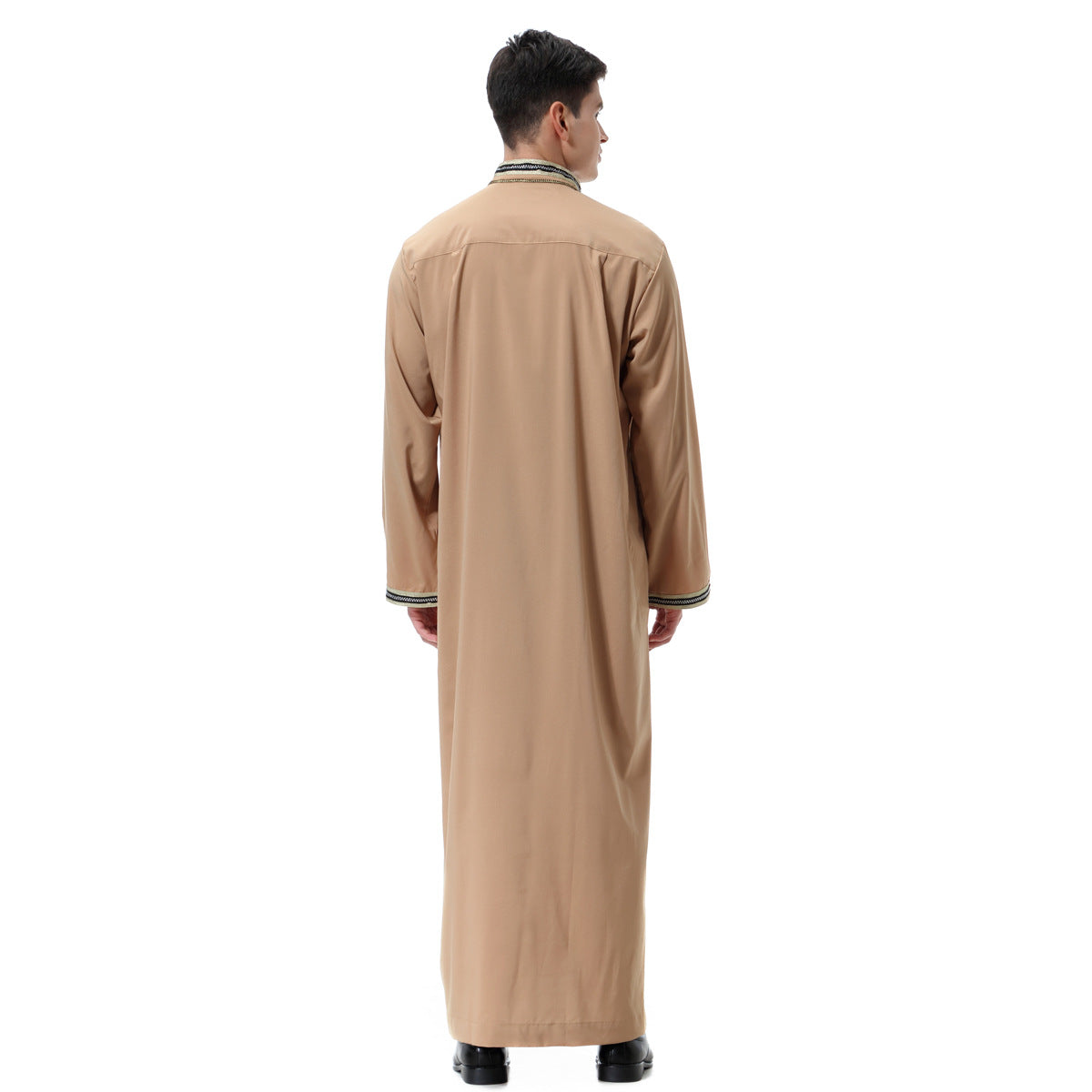 Men's Appliqué Stand-up Collar Robe