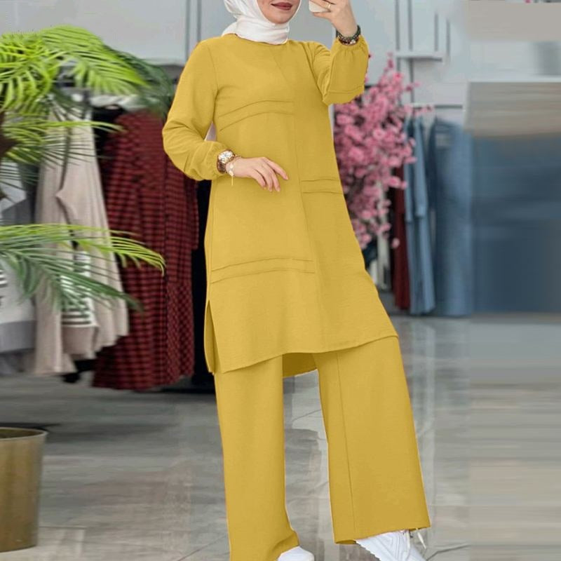 Modest Daily Islamic Midi Two-Piece Dress Set