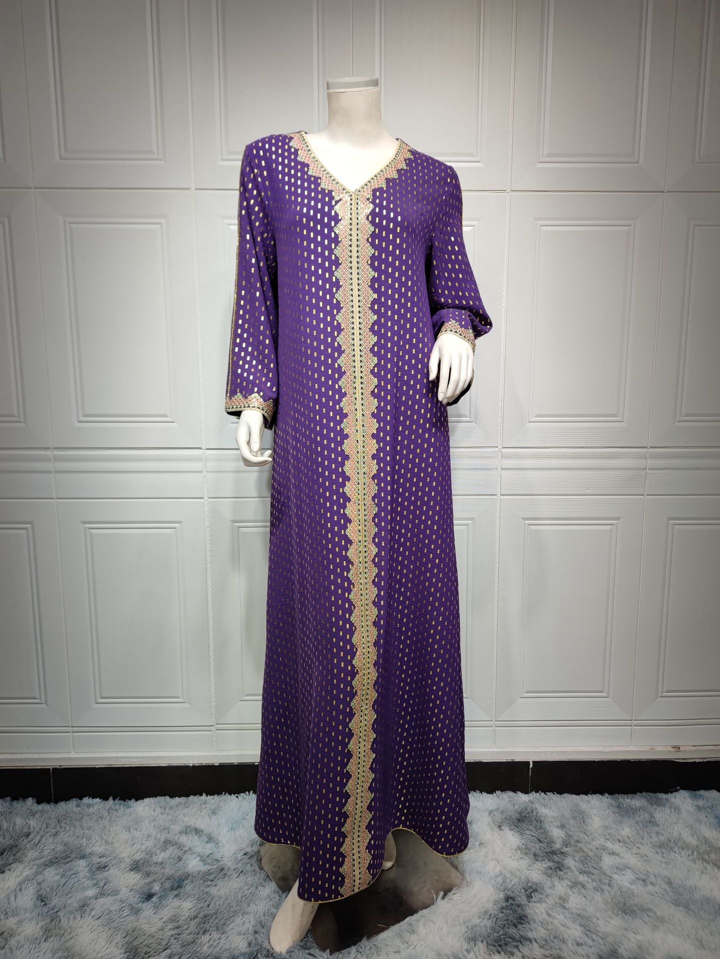 Women's Gilded Muslim Dubai Robe Dress