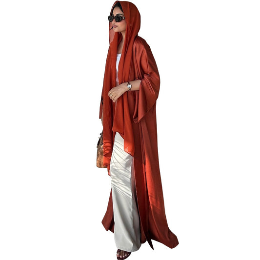 Solid Color Loose-Fit Modest Cardigan Abaya Robe for Muslim Women