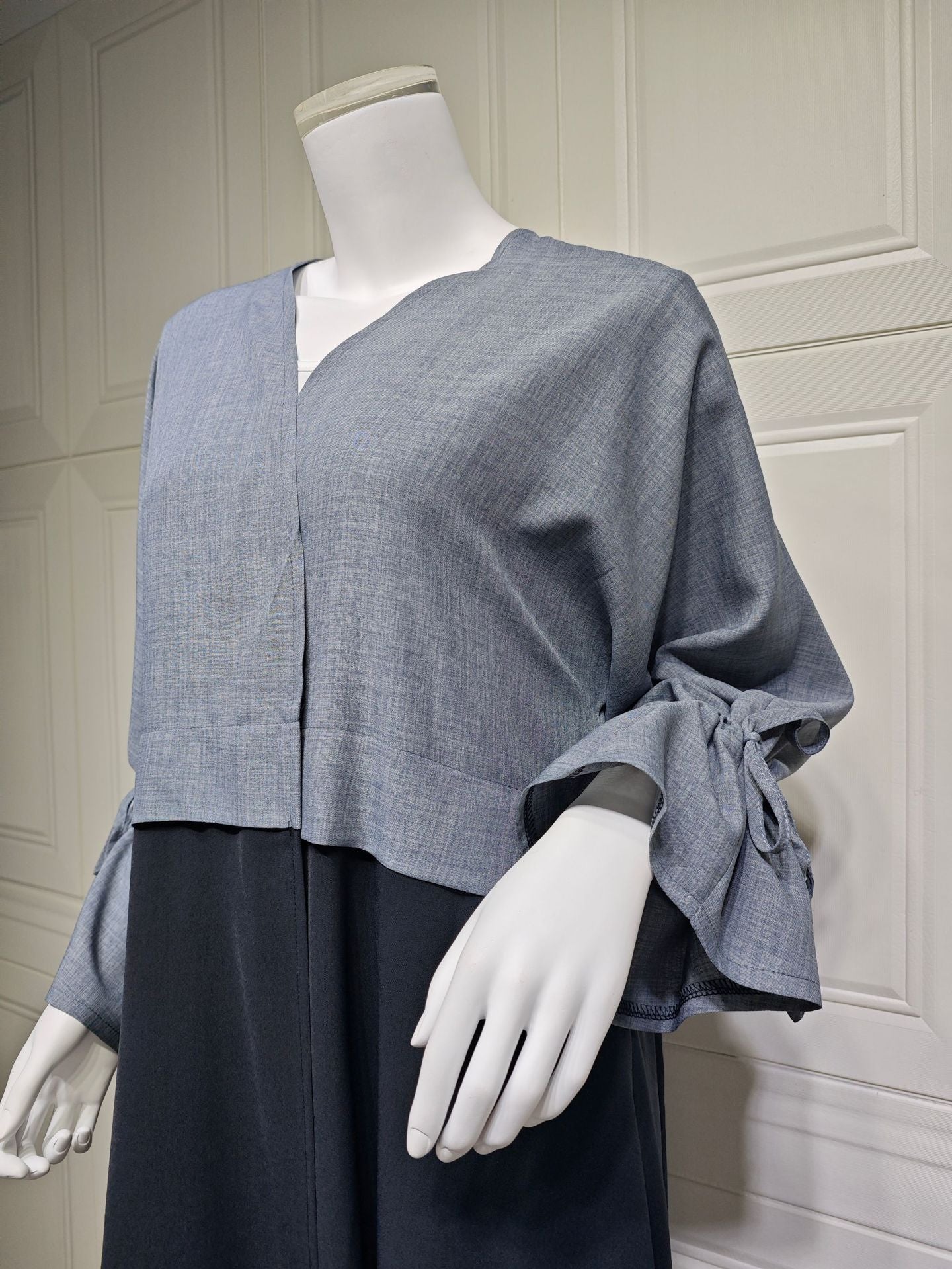 Splicing Cuff Rope Robe Dress