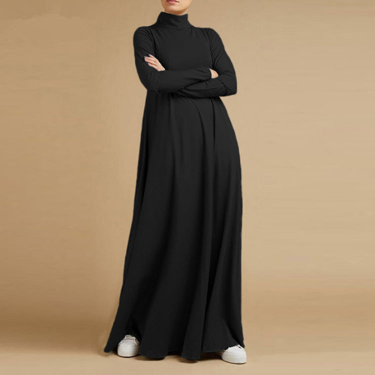 Women's High-neck Casual Abaya Dress