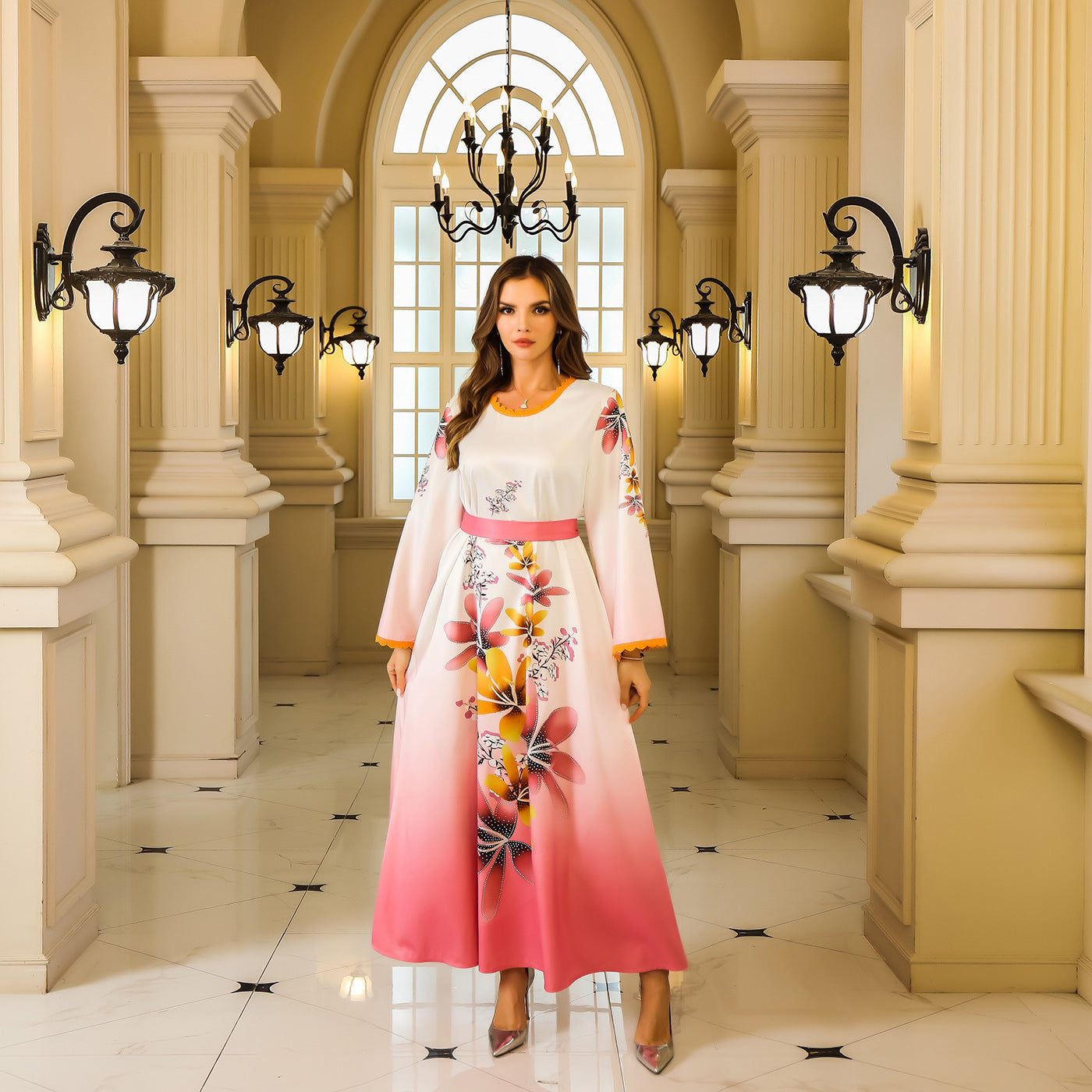 Women's Printed Floral Party Evening Dress