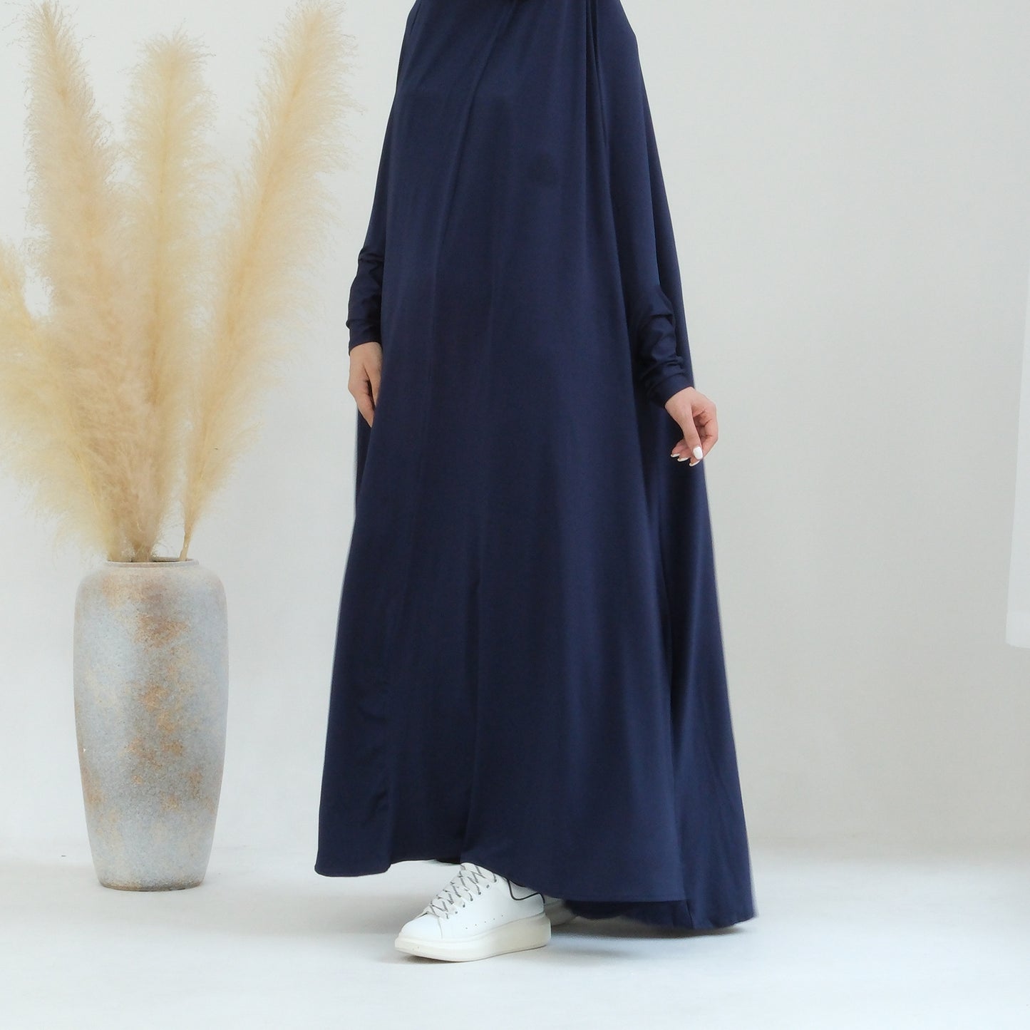 Women's Solid Color Plus-Size Batwing Dress Jilbab