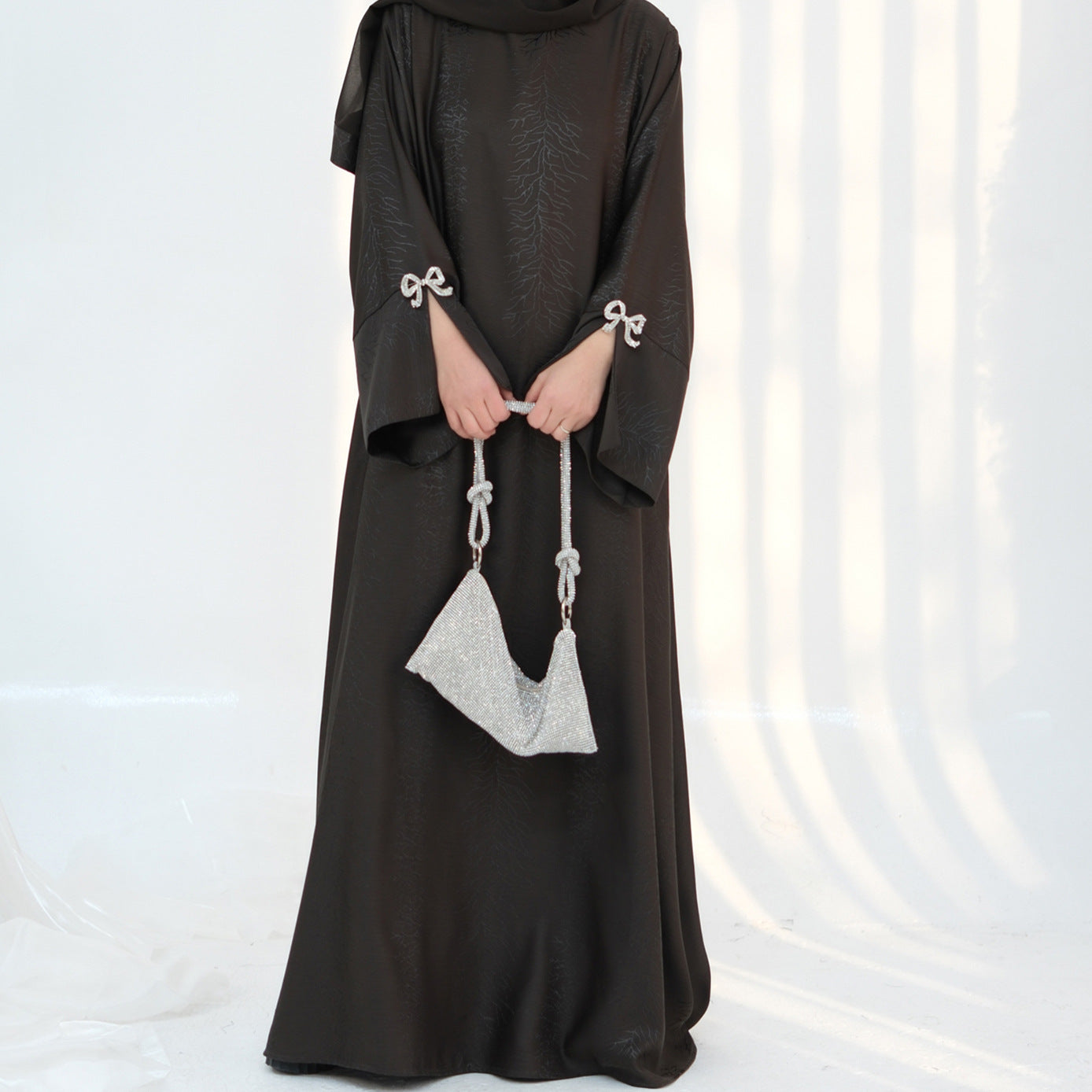 Stylish Jacquard Bow Dress