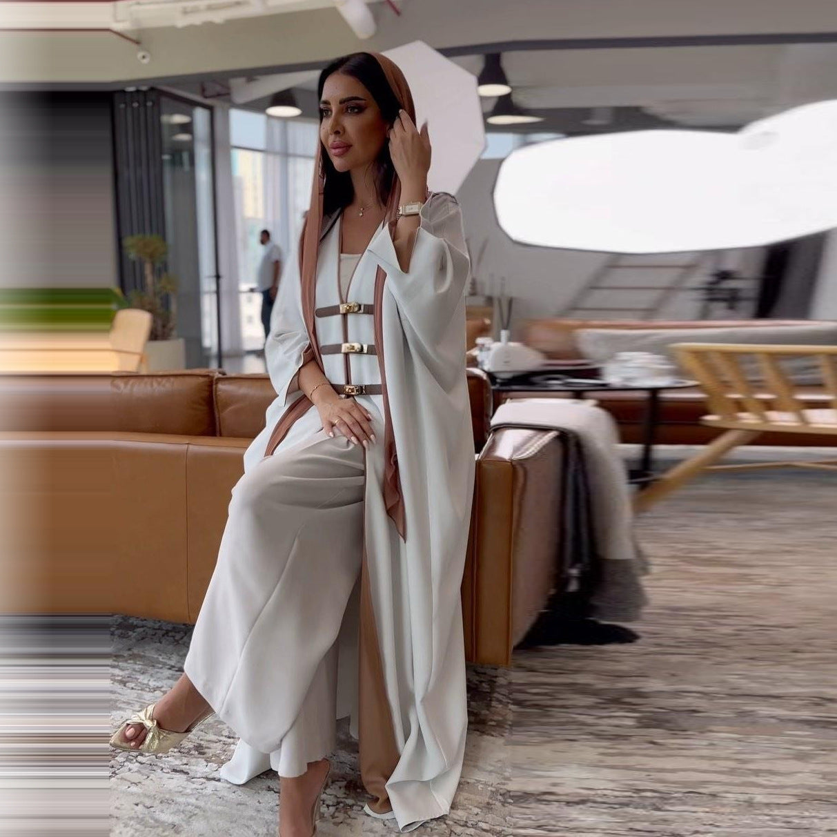 Women's Button-Up Color-Block Robe