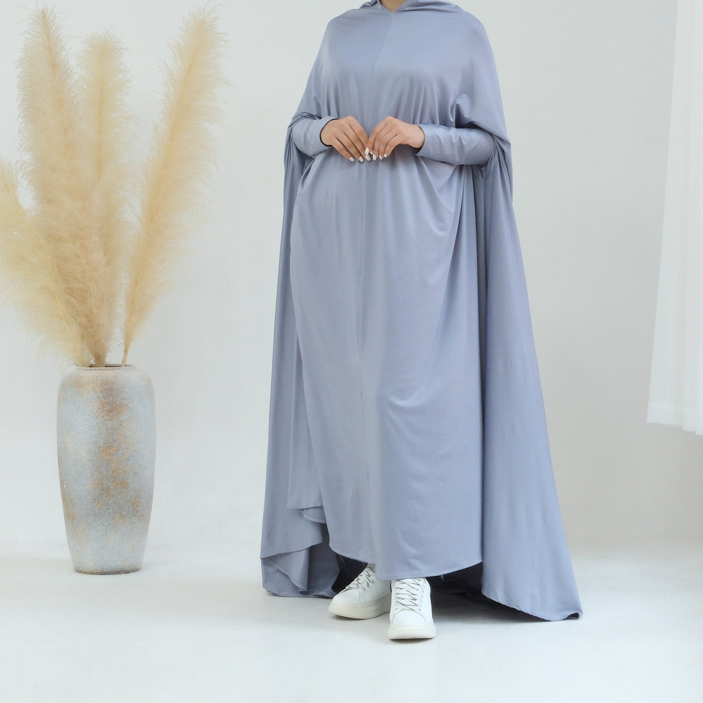 Women's Solid Color Plus-Size Batwing Dress Jilbab