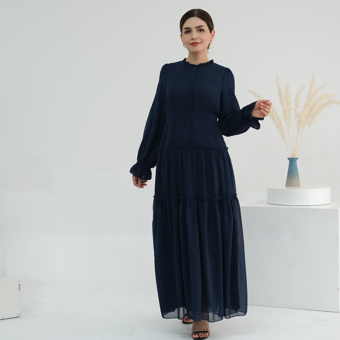Women's Solid Color Maxi Abaya Dress