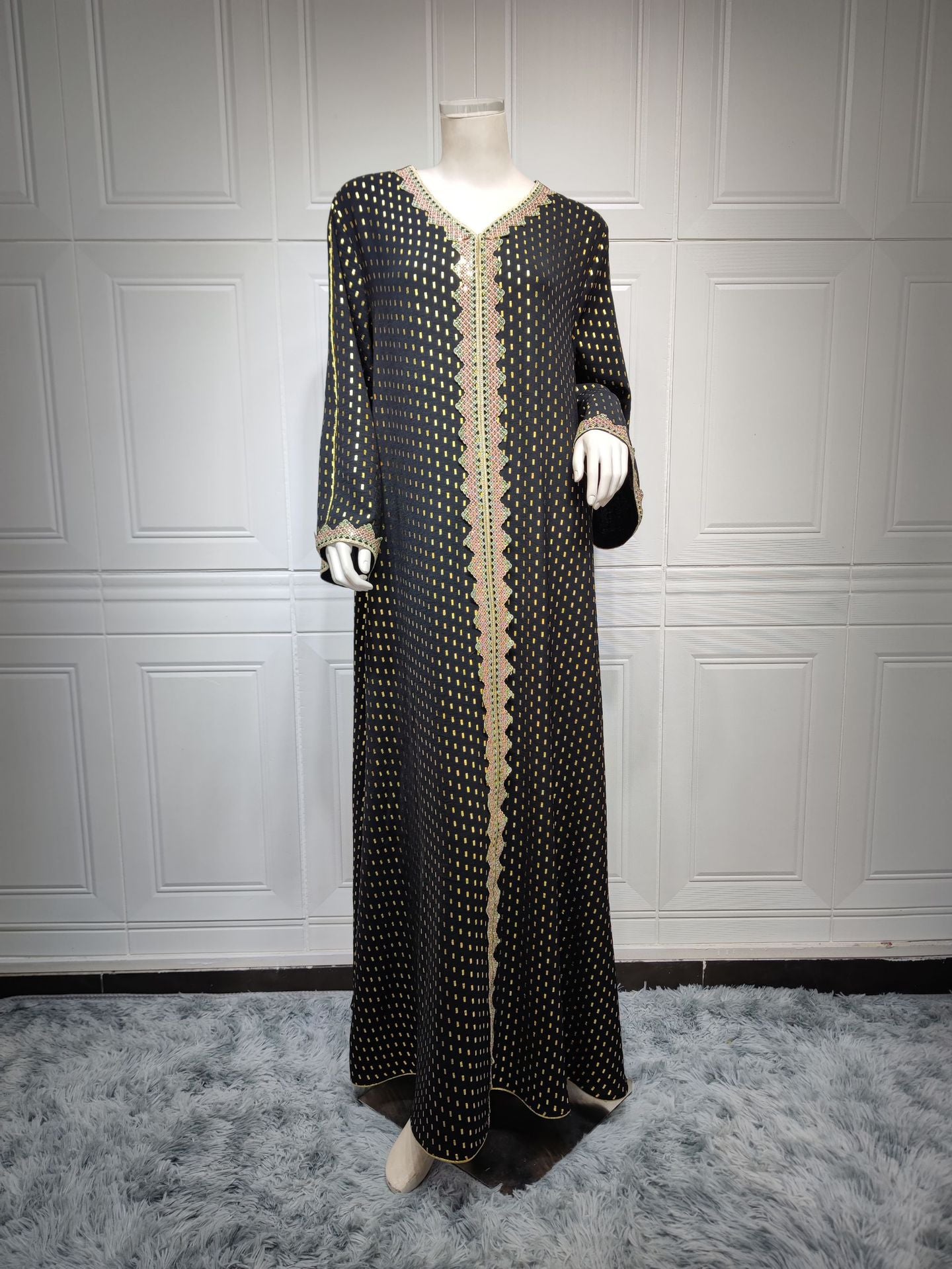 Women's Gilded Muslim Dubai Robe Dress