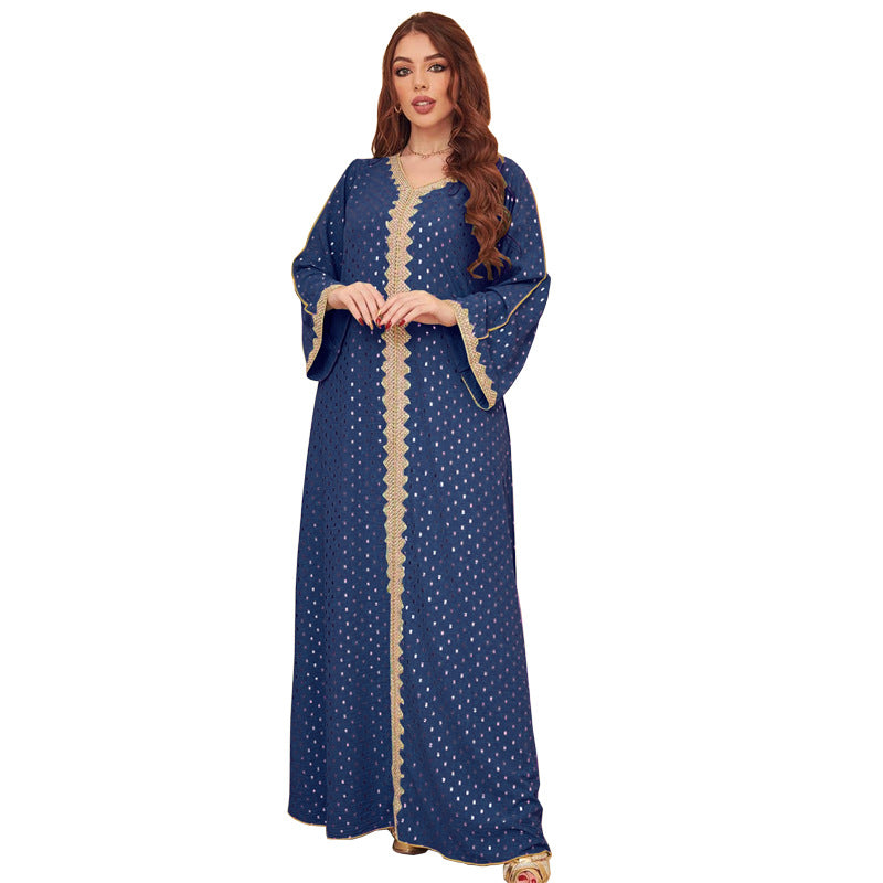 Women's Gilded Muslim Dubai Robe Dress