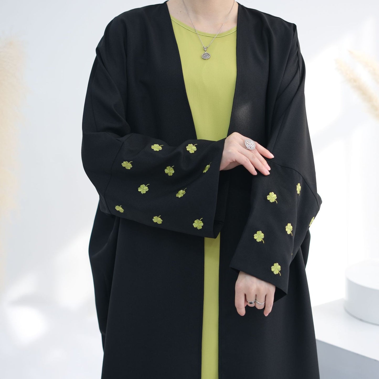 Women's Four-Leaf Clover Embroidered Elegant Dress