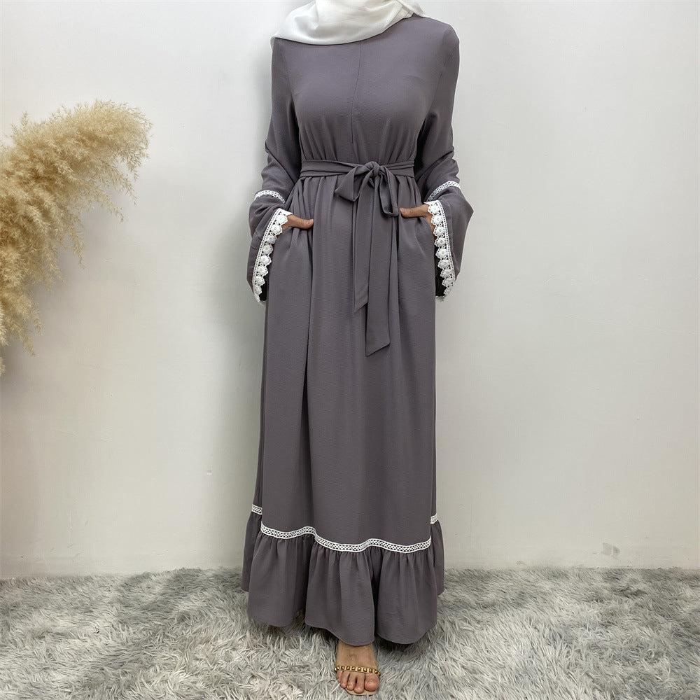 Patchwork White Lace Oversized Dress