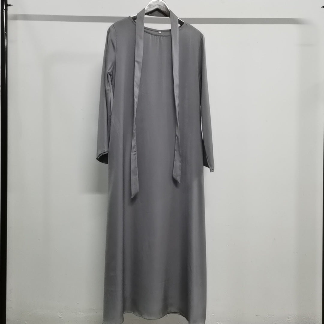 Women's Round Neck Bell Sleeve Abaya Dress