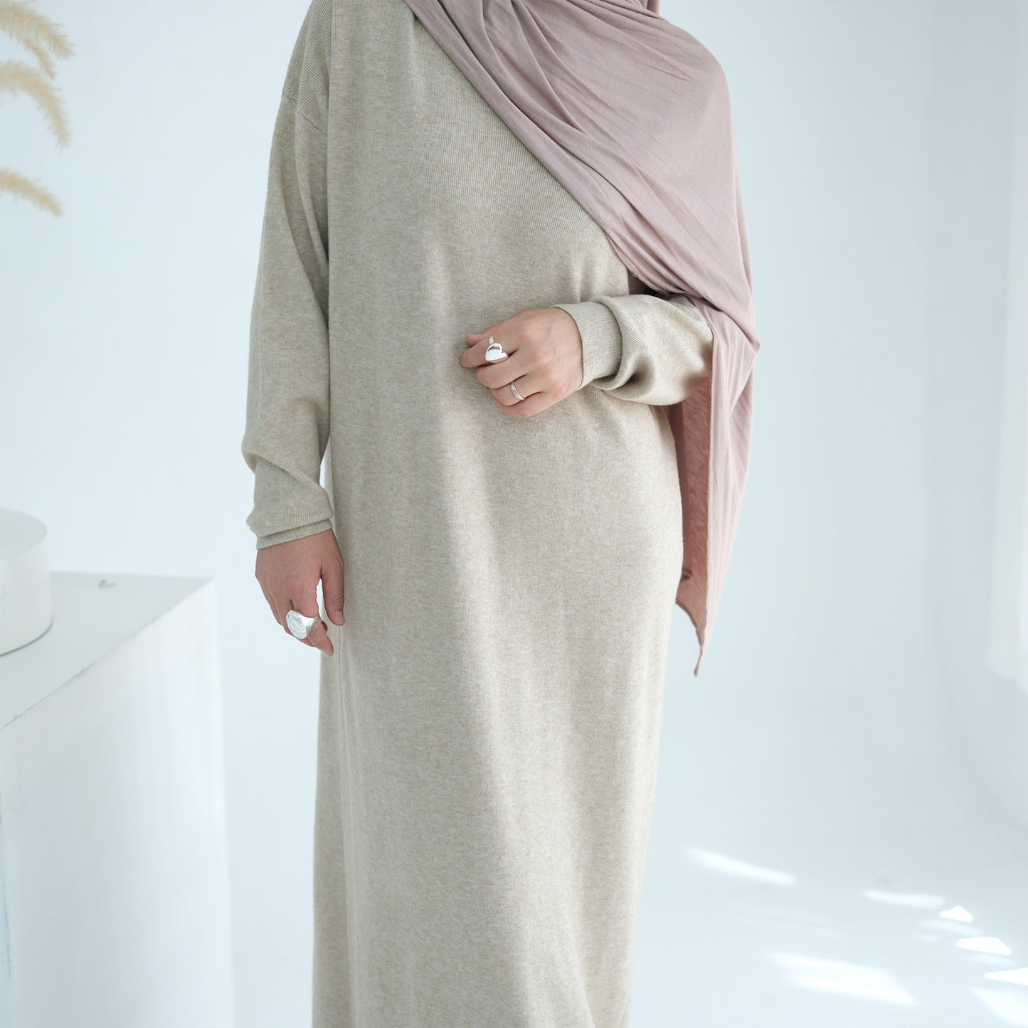 Cozy Knit Maxi Dress Long Sleeve Winter Wear