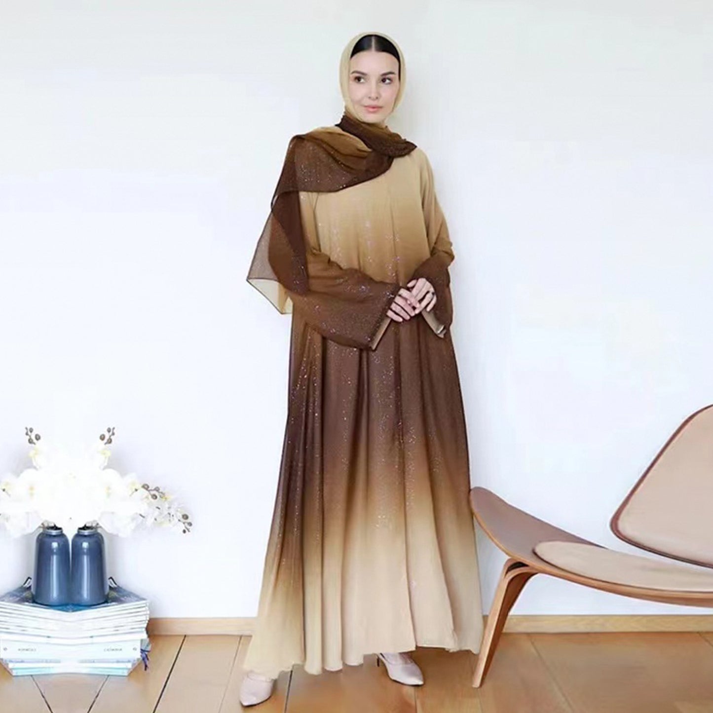 Gradient Color Daily Party Robe Dress