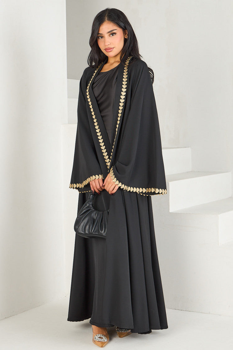 Women's Loose-trimmed Open Abaya Robe