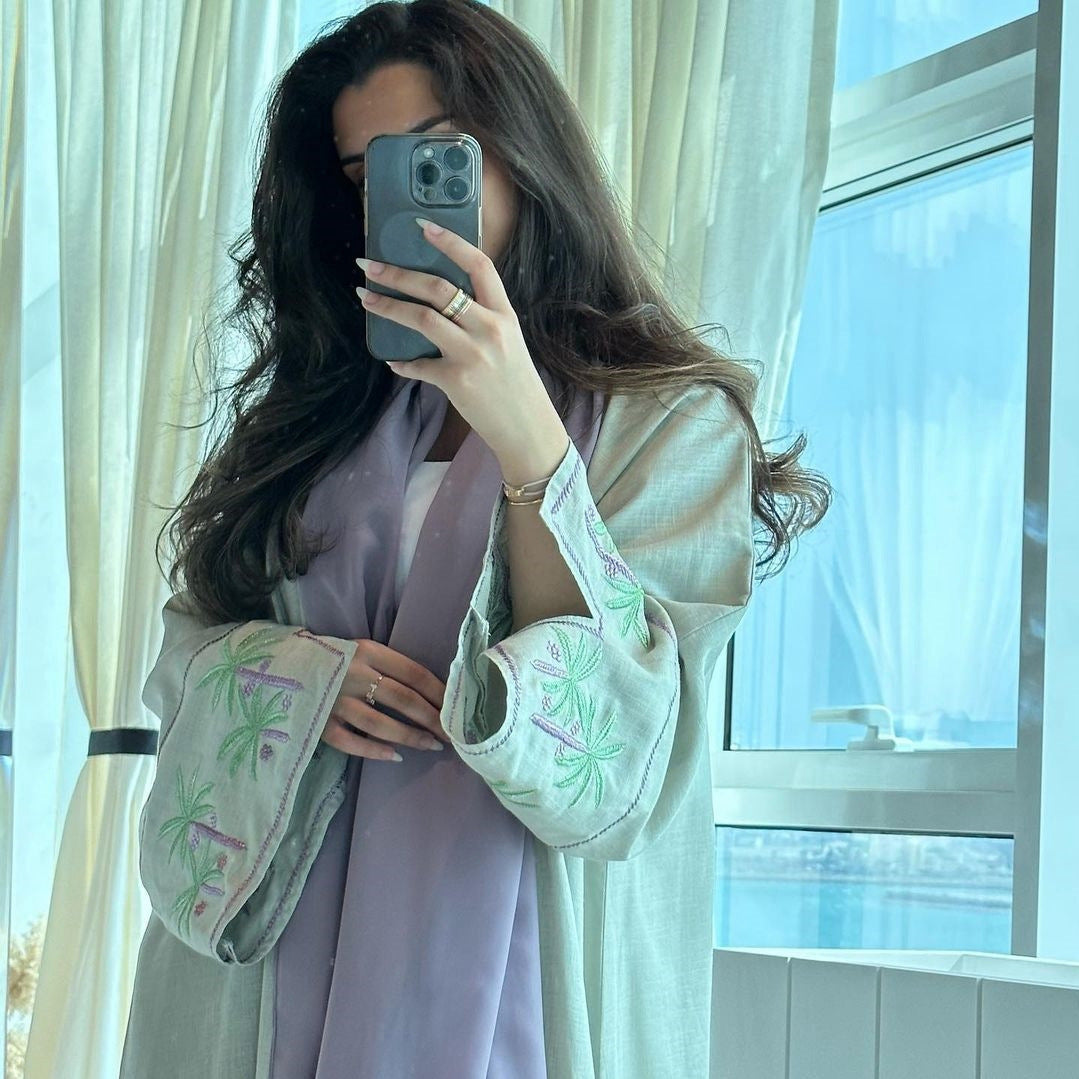 Women's Embroidery Robe Open Abaya