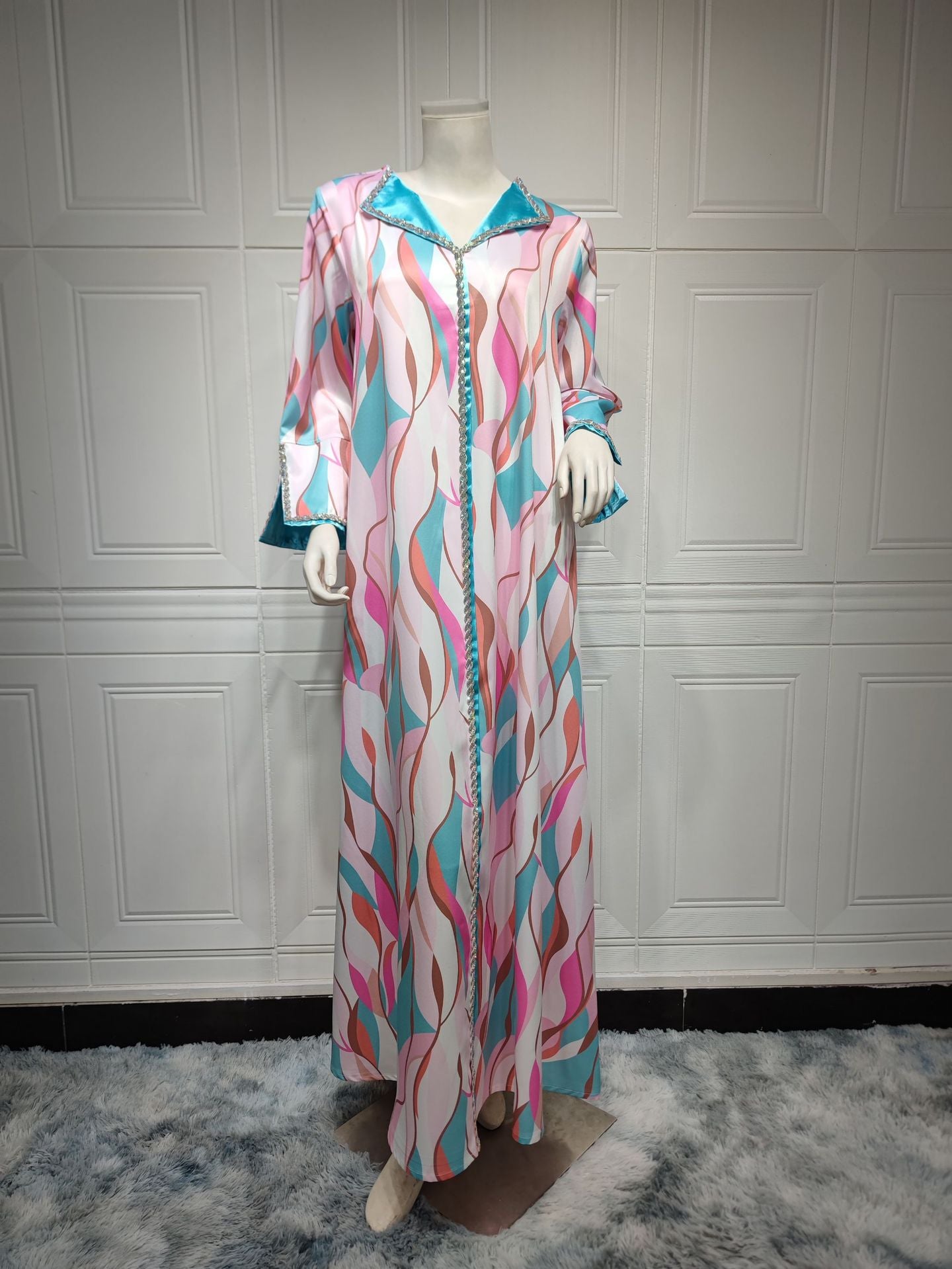 Women's Muslim Diamond-studded Jalabiya Dress