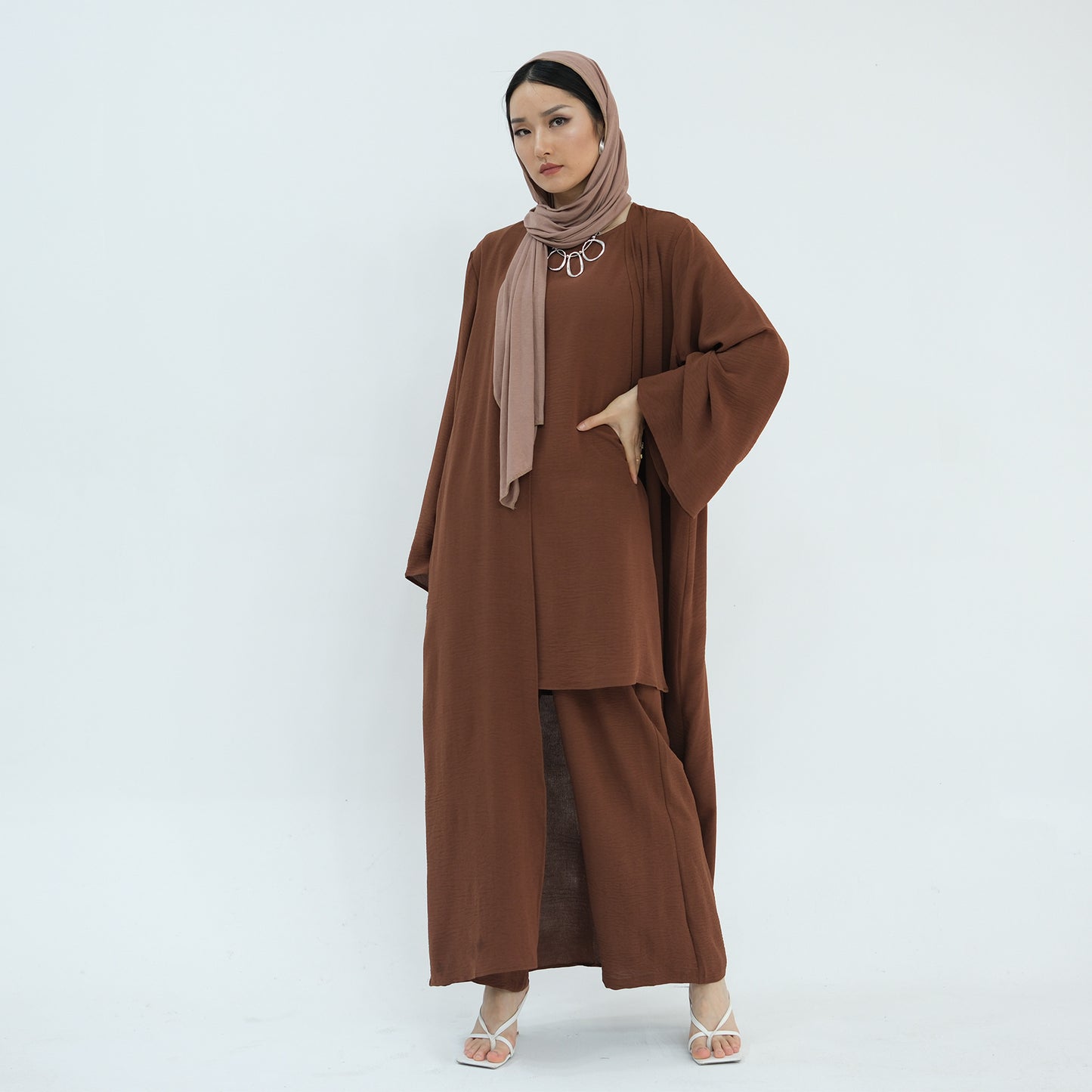 Women's Plain Three-piece Top And Pants Suit