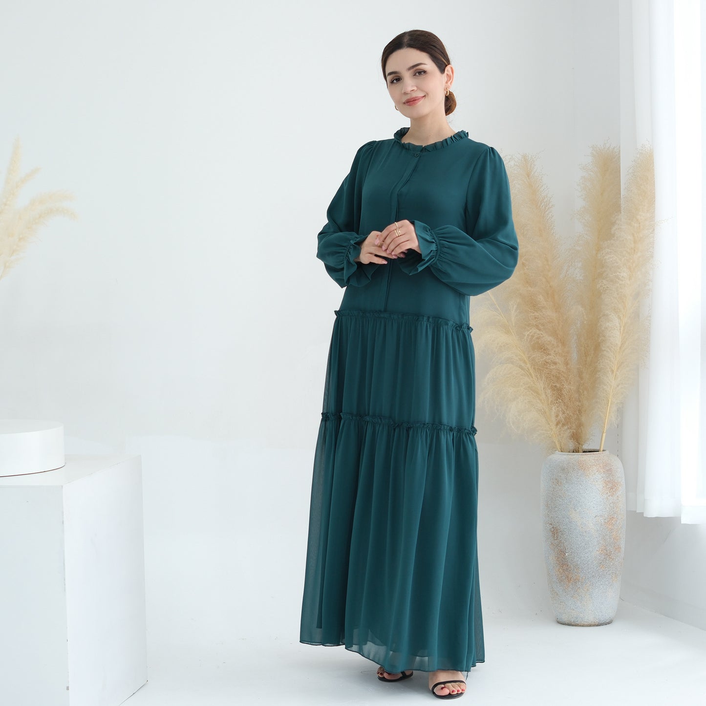 Women's Solid Color Maxi Abaya Dress