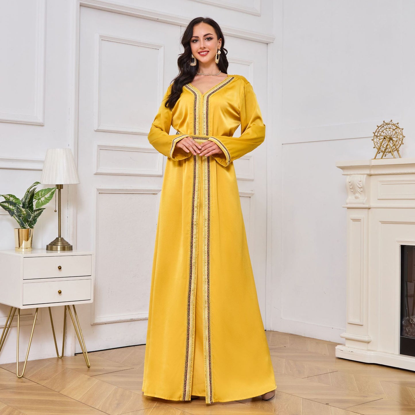 Muslim Yellow Party Dress