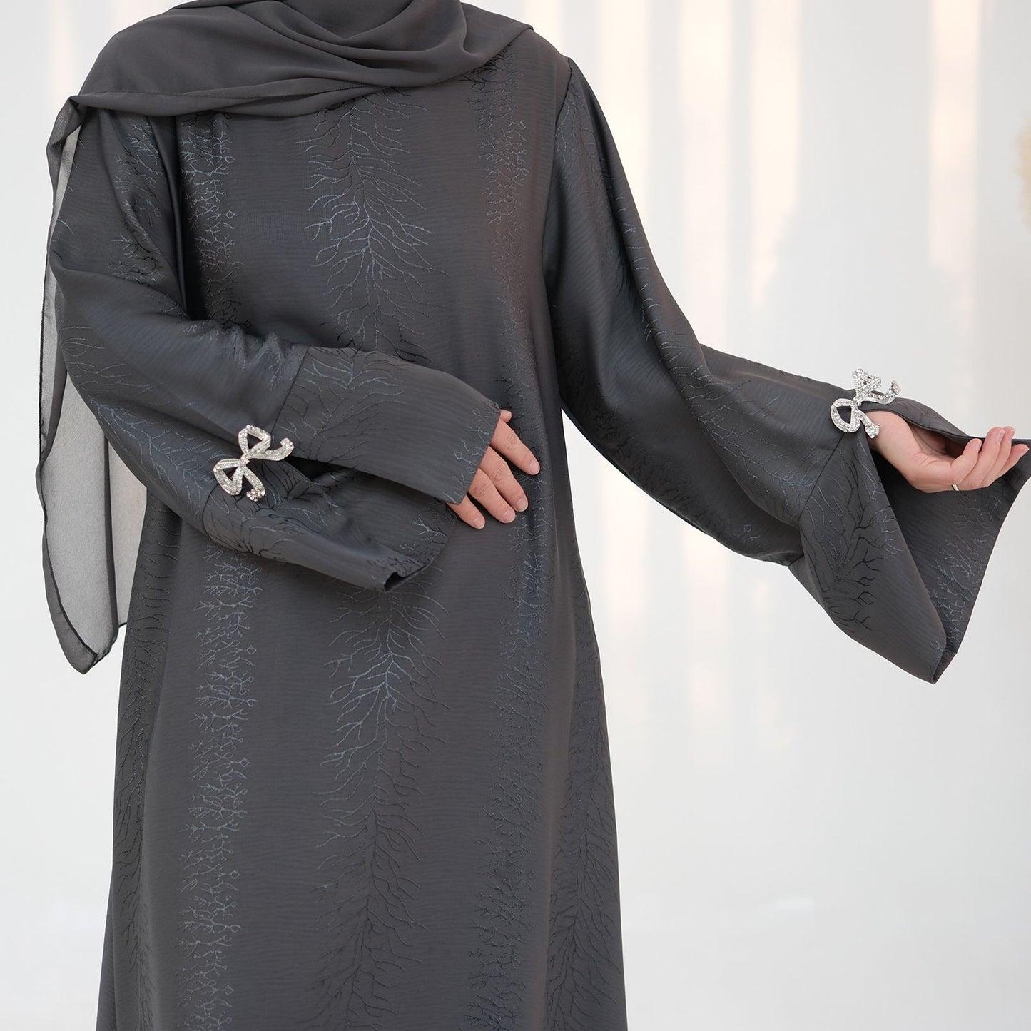 Stylish Jacquard Bow Dress