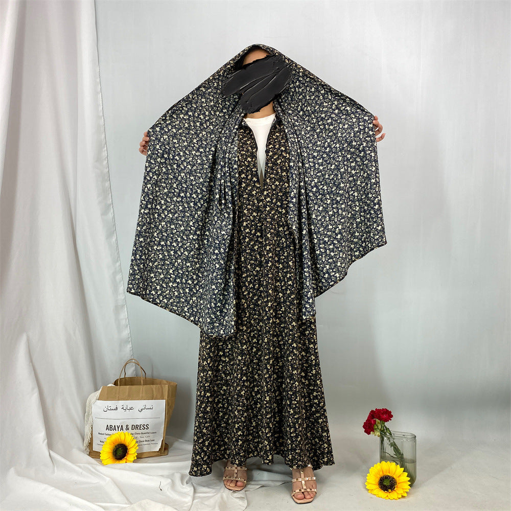 Women's Muslim Floral Dress with Headscarf