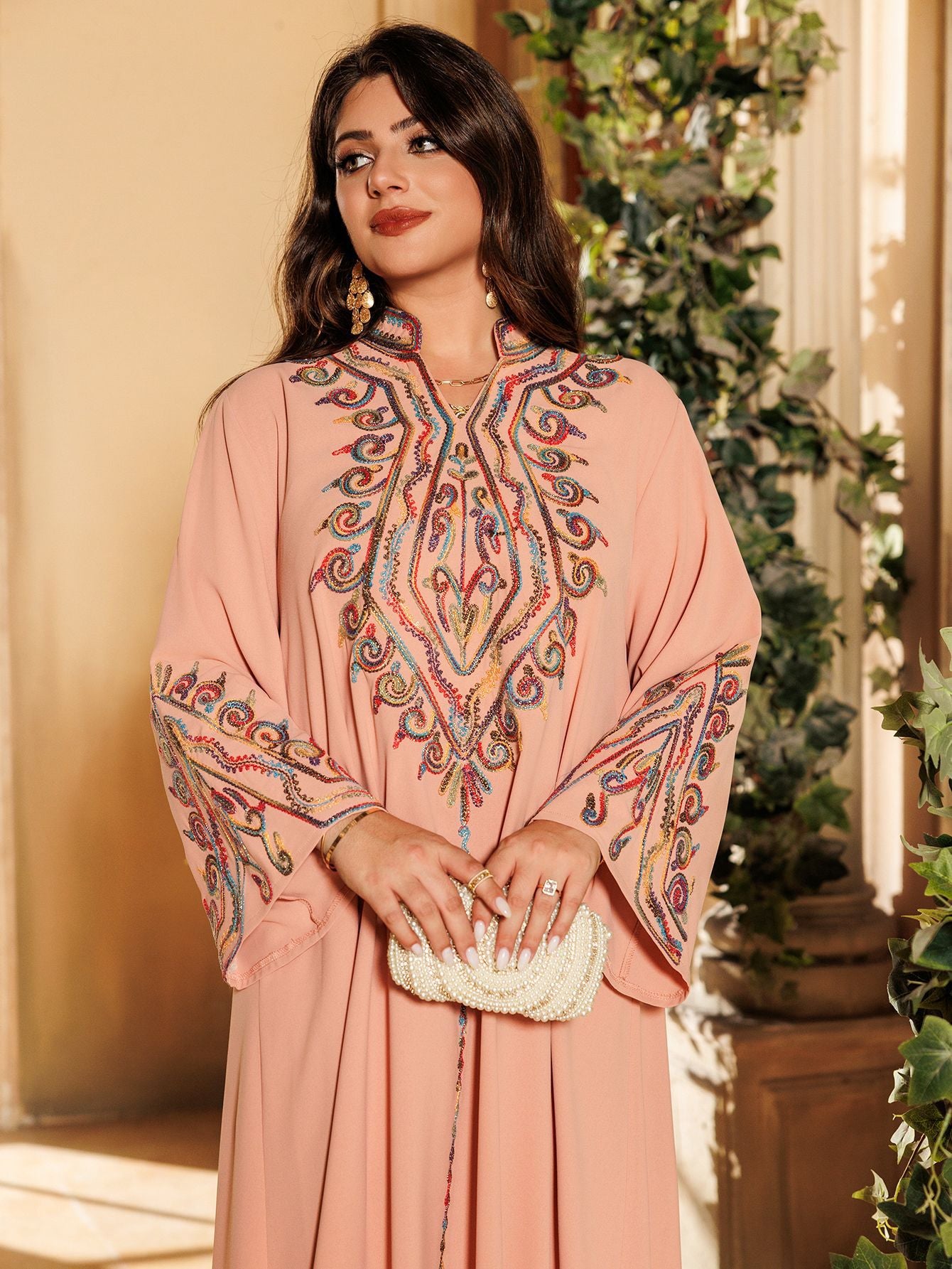 Women's Embroidered Party Pullover Dress