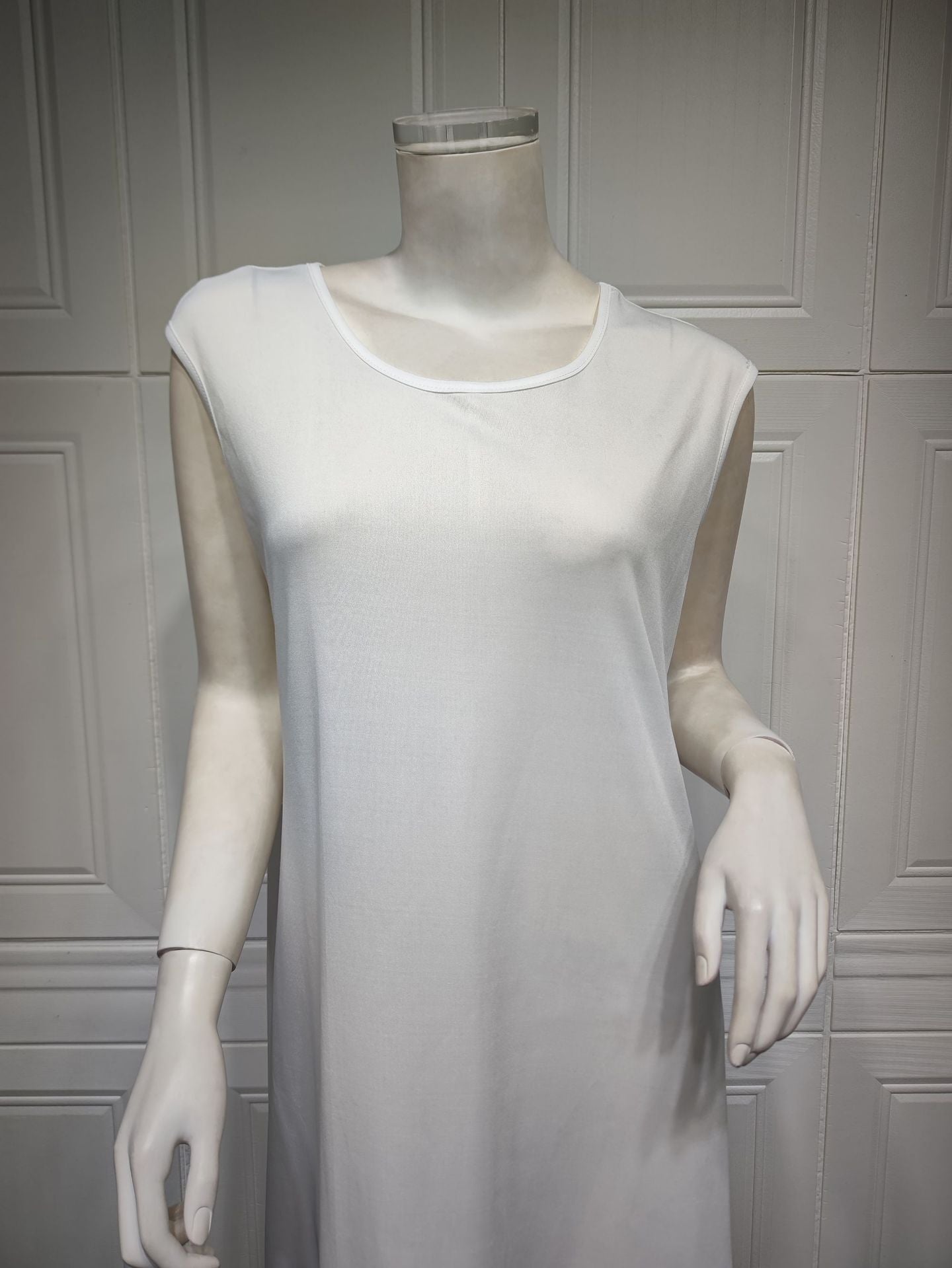 Women's Crewneck Vest White Dress