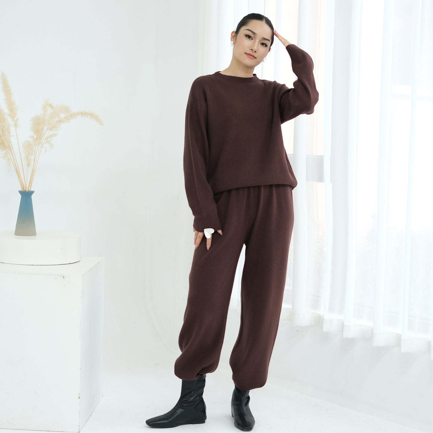 Cozy Knit Lounge Set Two Piece Sweater and Pants