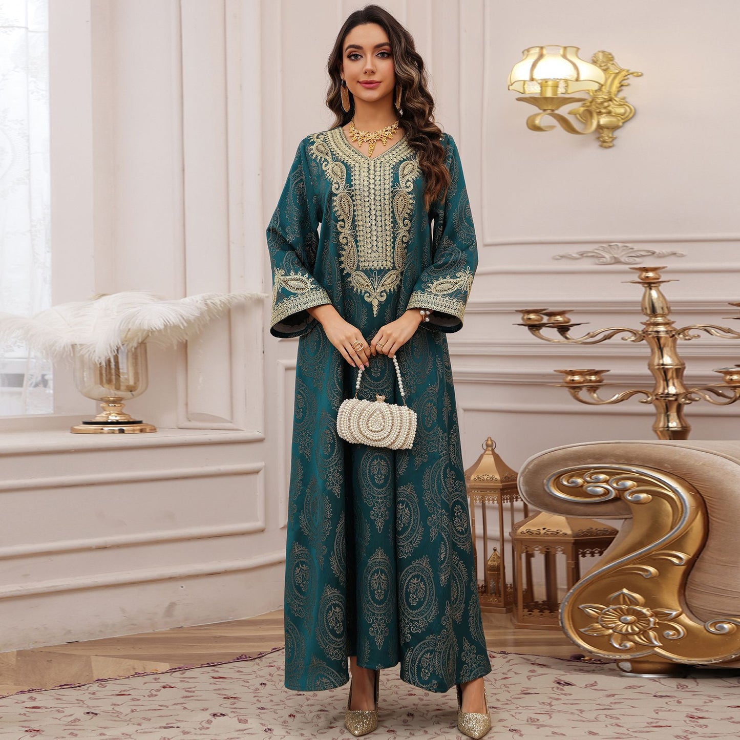 Women's Jacquard Evening Dress