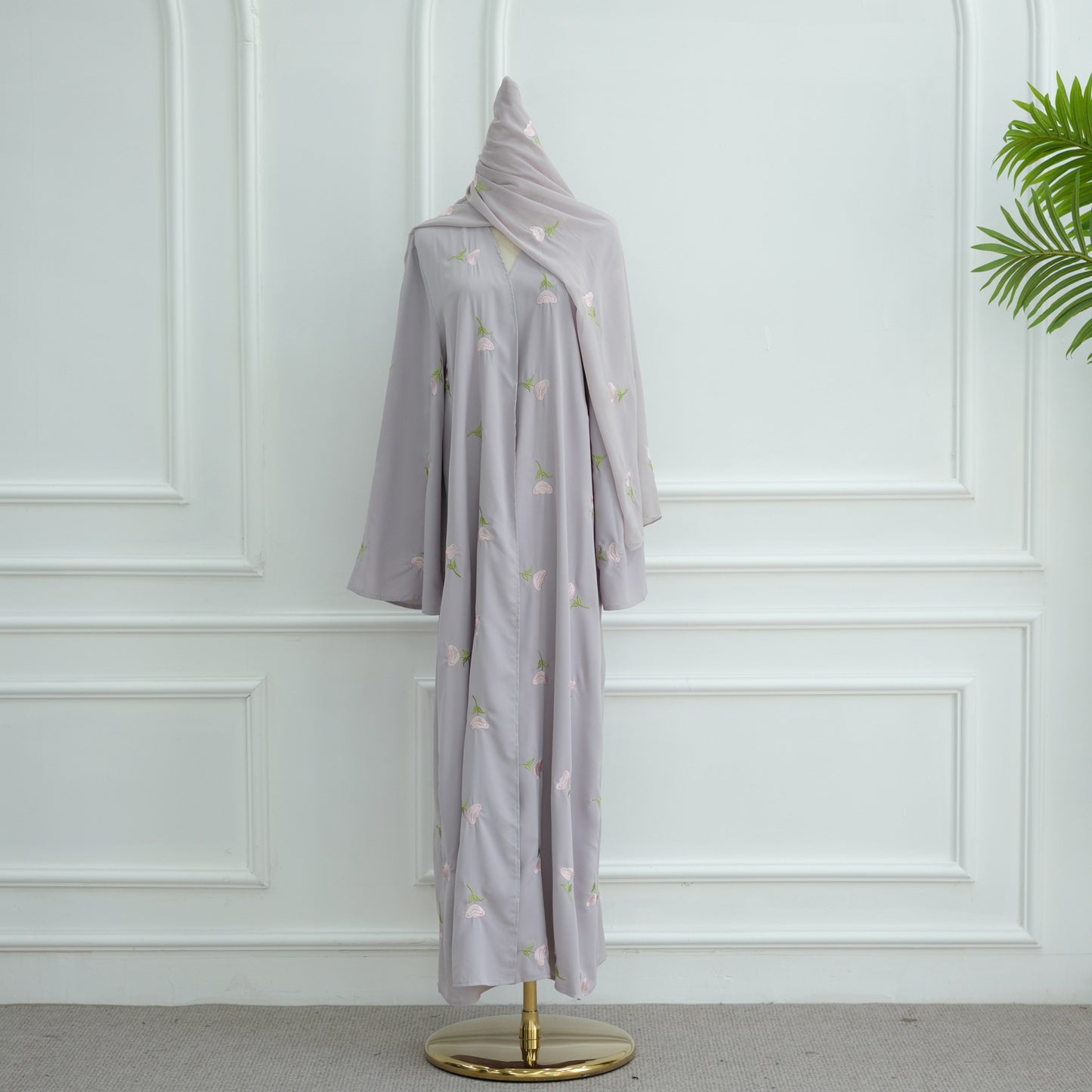 Middle Eastern Women's Floral Embroidered Abaya