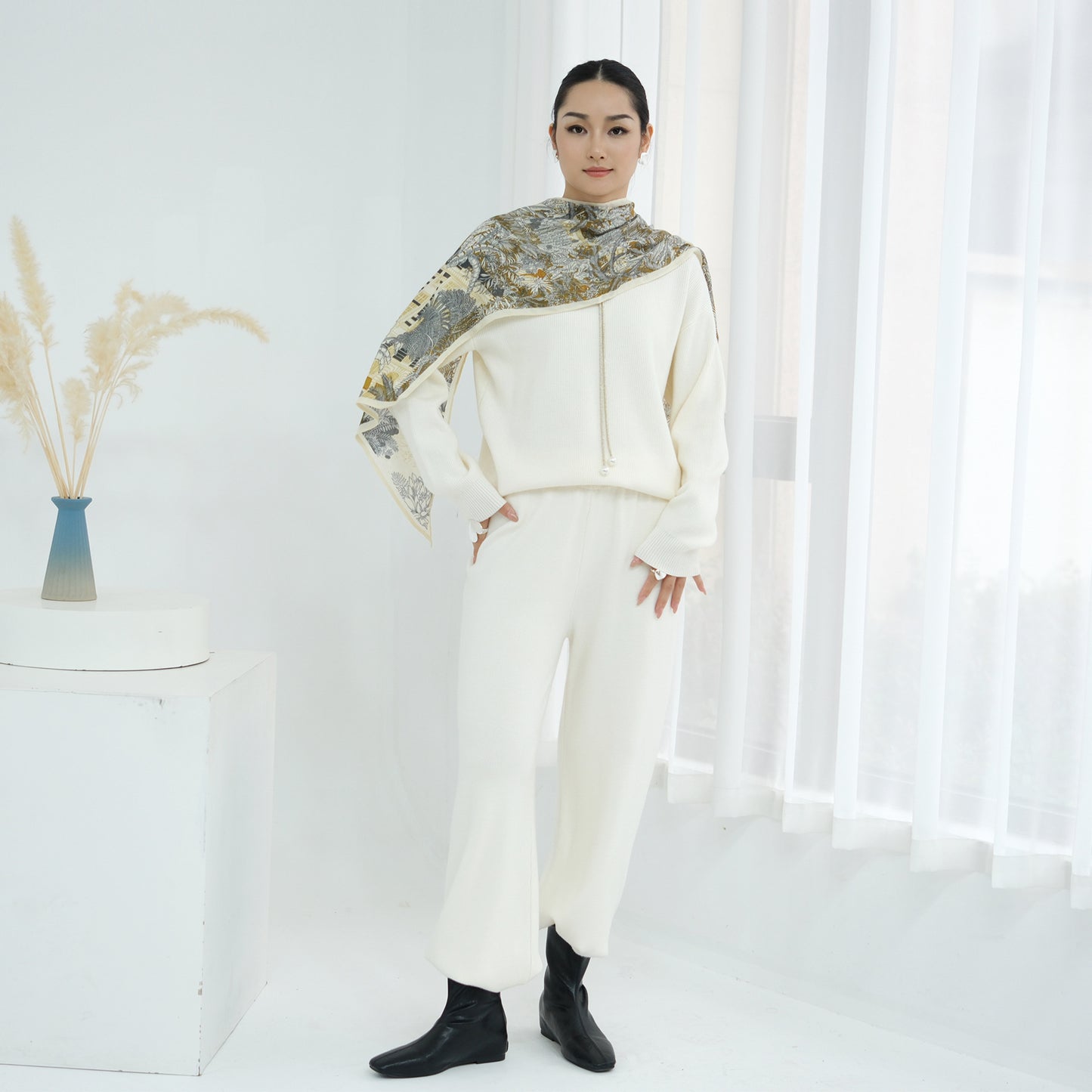Cozy Knit Lounge Set Two Piece Sweater and Pants