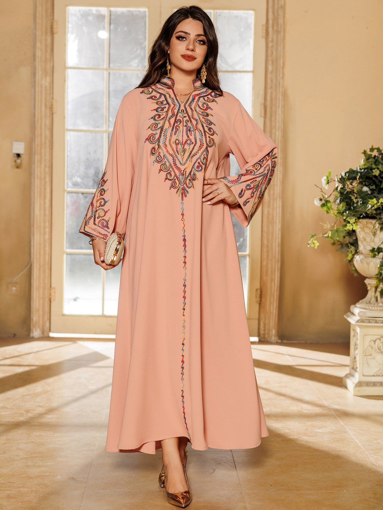 Women's Embroidered Party Pullover Dress