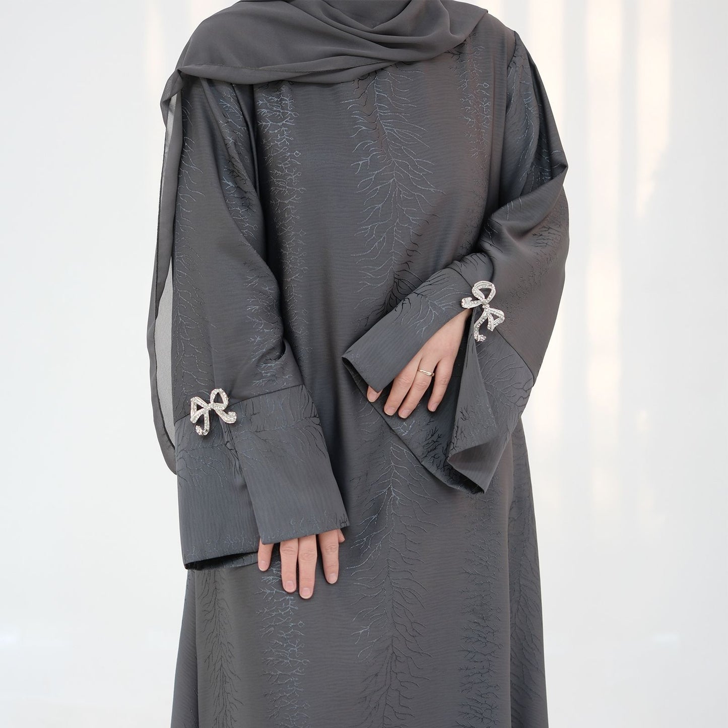 Stylish Jacquard Bow Dress