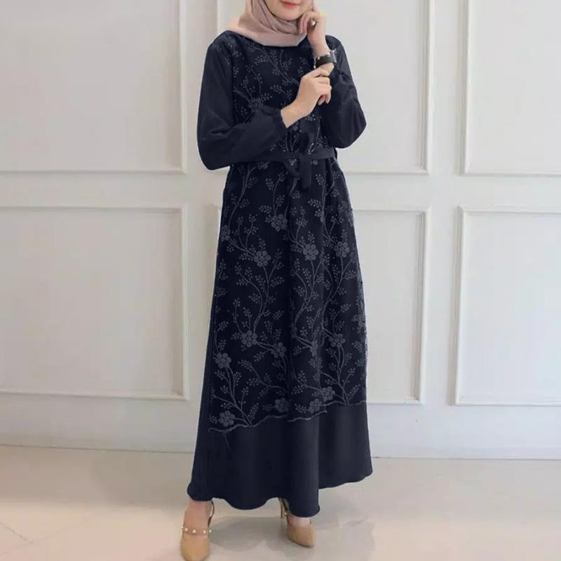 Women's Lace Round Neck A-line Dress