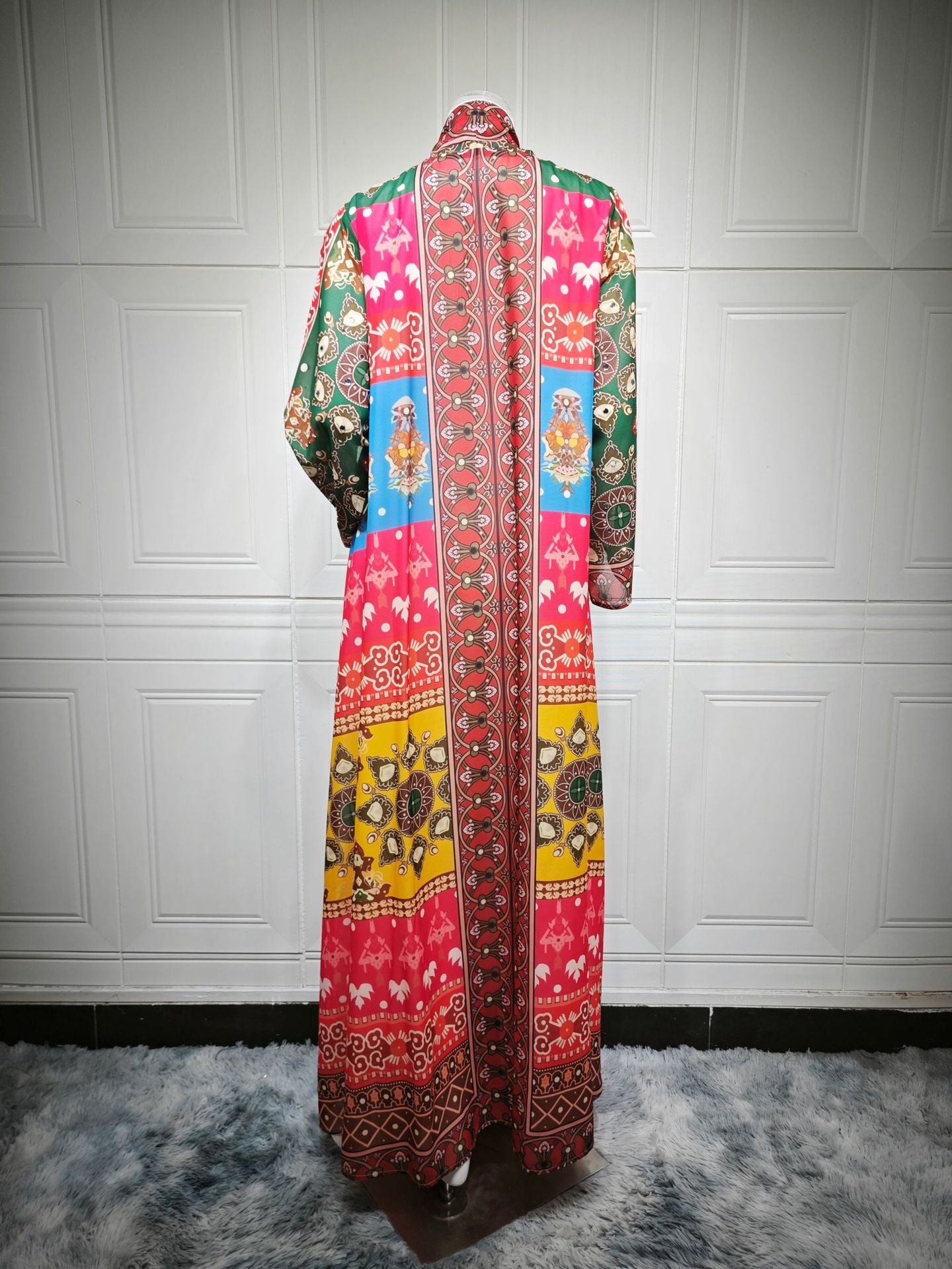 Women's Printed Hot Diamond Bat Sleeve Dress